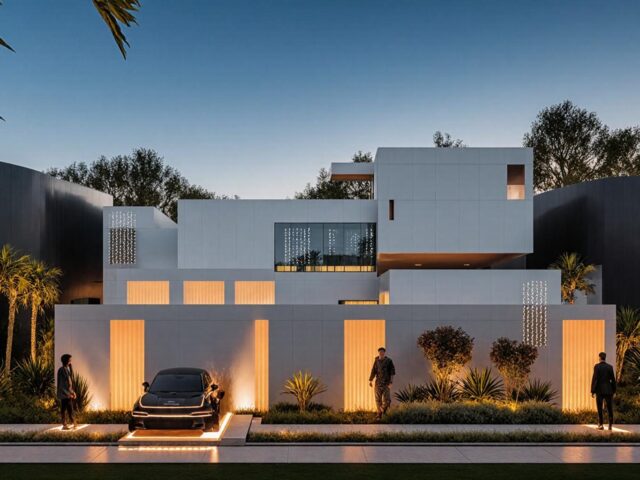 فيلا سكنية بإضاءة ليلية — الرياض — الرياض — أركان المدينة للاستشارات الهندسية
