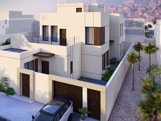 فيلا سكنية بيضاء معاصرة — حائل