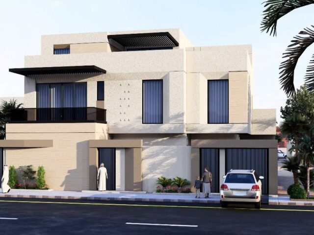 فيلا سكنية بيضاء مودرن — القصيم