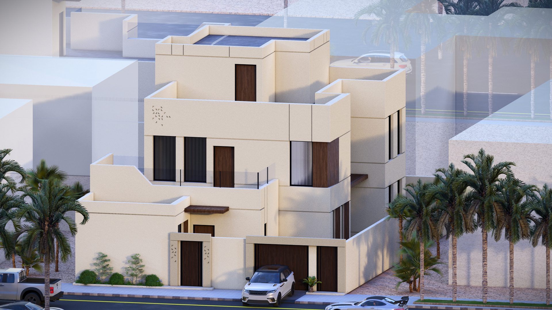 فيلا سكنية بيضاء — القصيم